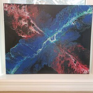 HP🎉Original Handmade Acrylic Large Abstract Fluid Art Painting by CEO